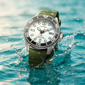 Citizen Eco-Drive Promaster Diver White 41mm Green Strap Watch BN0265-00A