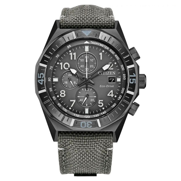 Citizen Nighthakw Chronograph, Textile Strap 42mm Watch CA0897-04H