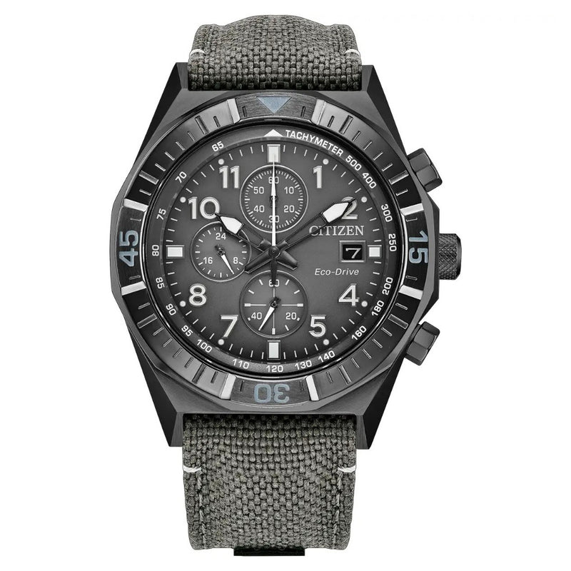 Citizen Nighthakw Chronograph, Textile Strap 42mm Watch CA0897-04H