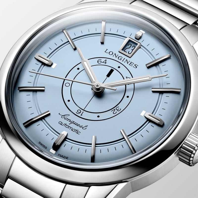 Longines Conquest Heritage Central Power Reserve Ice Blue 38mm Watch L1.648.4.92.6