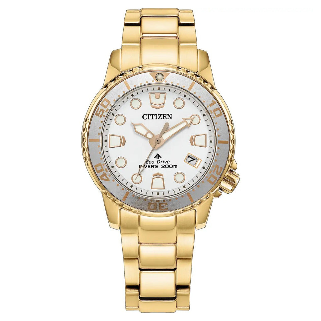 Citizen Eco-Drive Promaster Diver 36mm White Gold Tone Watch EO2029-54A
