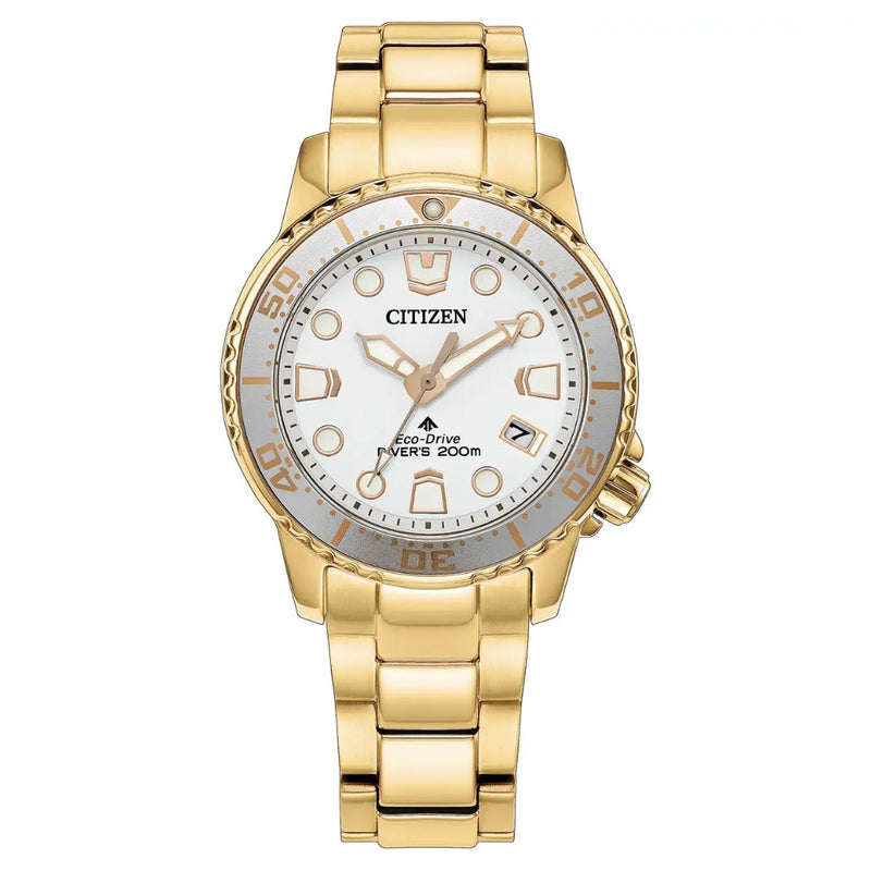 Citizen Eco-Drive Promaster Diver 36mm White Gold Tone Watch EO2029-54A