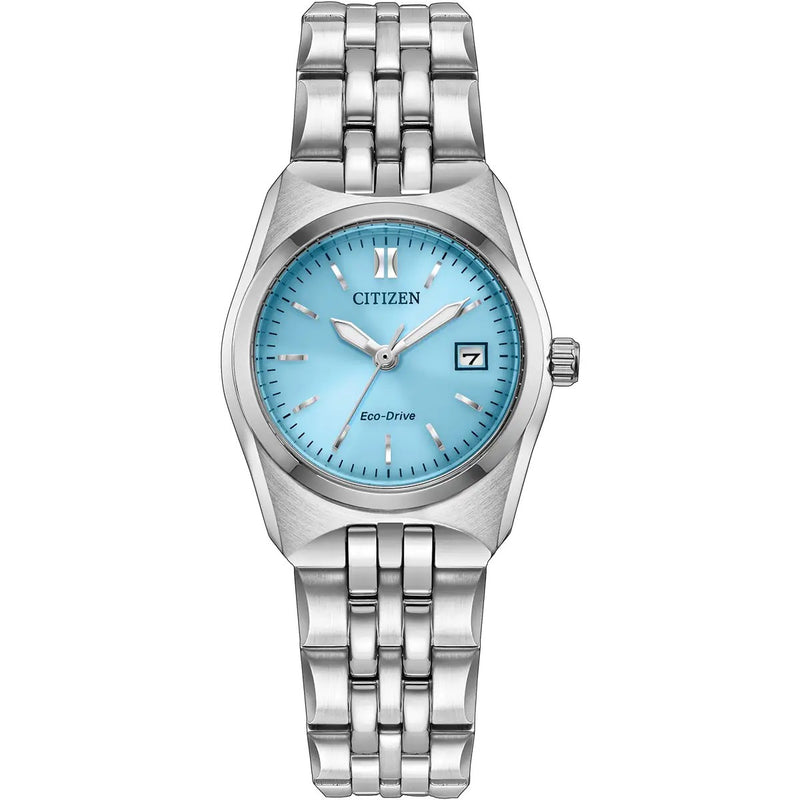 Citizen Eco-Drive Corso 27mm Blue Dial, Stainless Steel Watch EW2291-51L