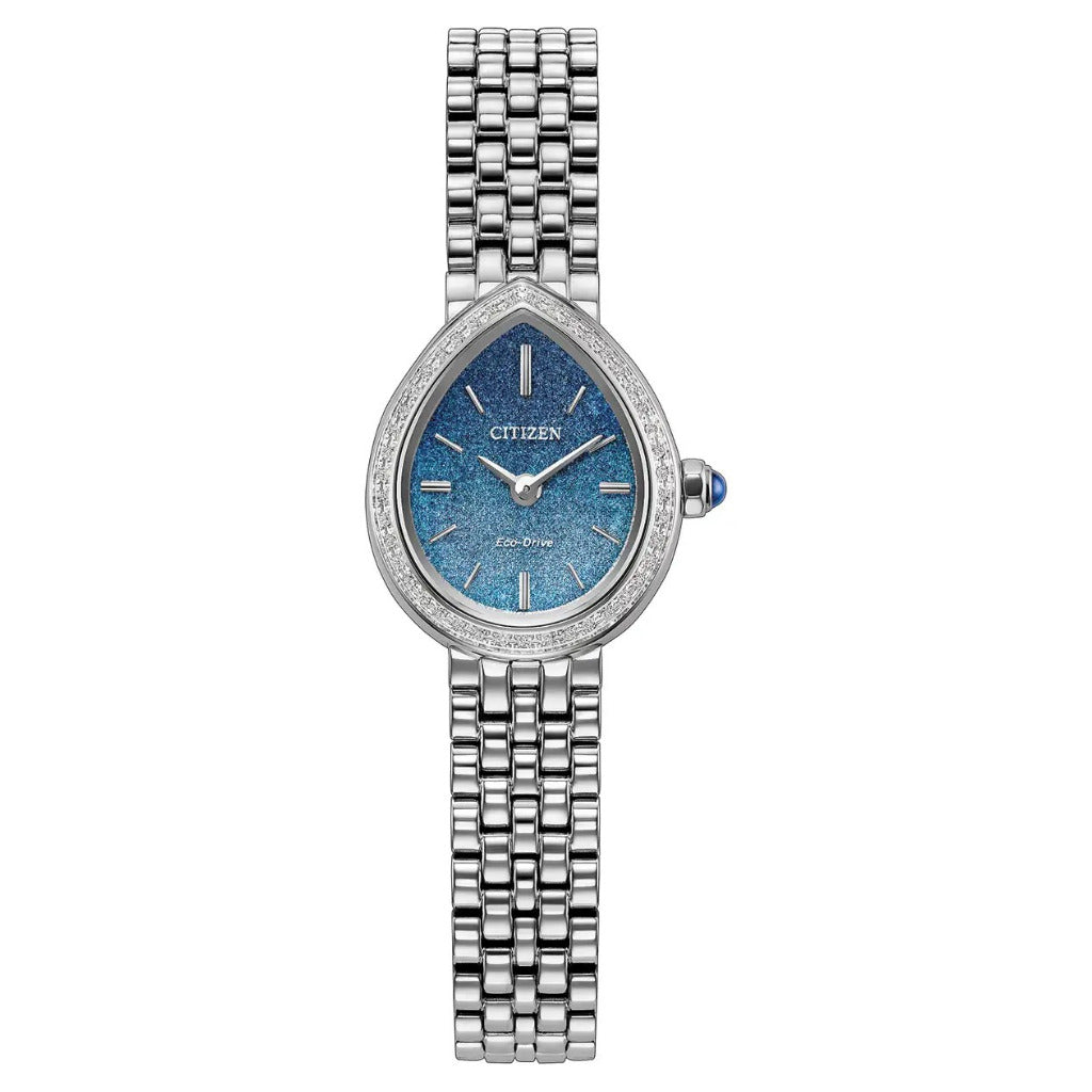 Citizen Eco- Drive L Rainell 20mm Blue Dial, Diamond Bezel Limited Edition Watch EX1540-58L