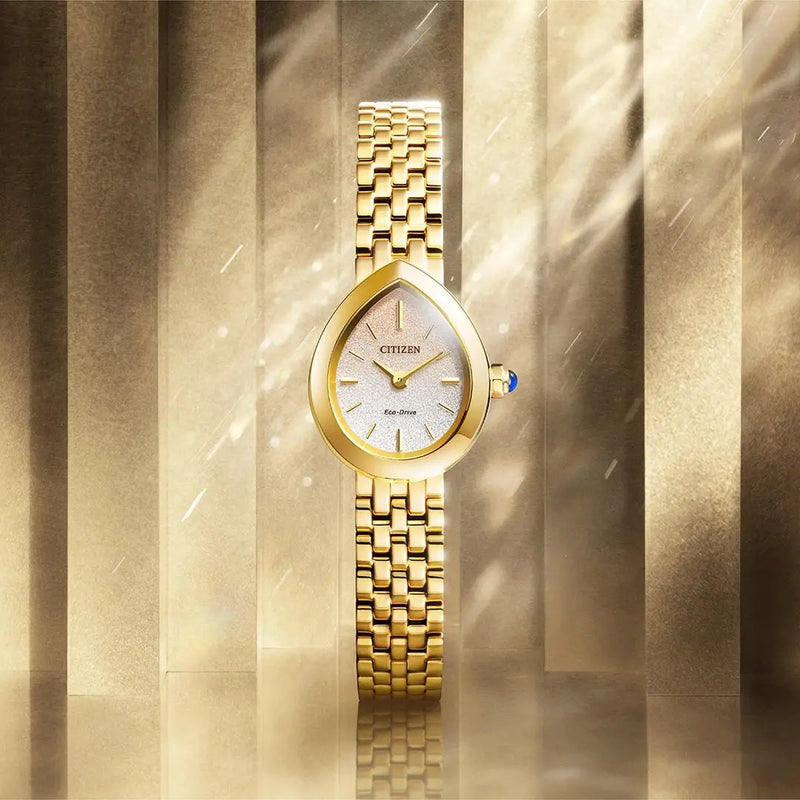 Citizen Eco-Drive L Rainell 20mm White Dial, Gold Tone Watch EX1552-59A