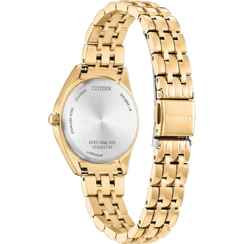 Citizen Eco-Drive Peyten, 30mm Mother-of-Pearl Dial, Gold Tone Watch EM1232-59D