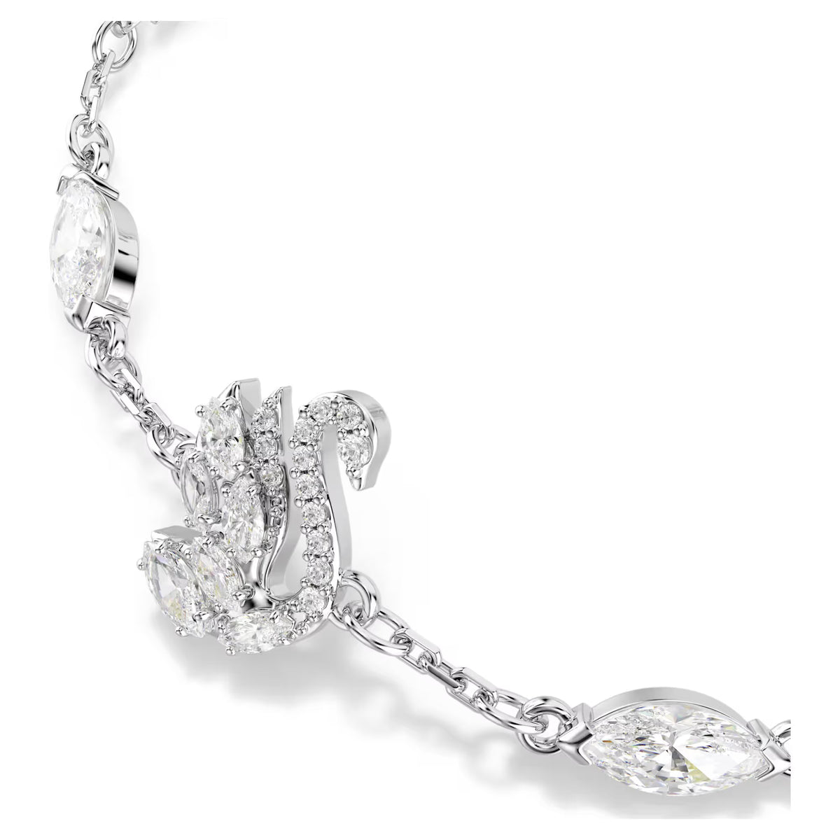 Swarovski Swan Mixed cuts, White, Rhodium plated Bracelet