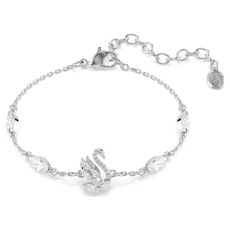 Swarovski Swan Mixed cuts, White, Rhodium plated Bracelet