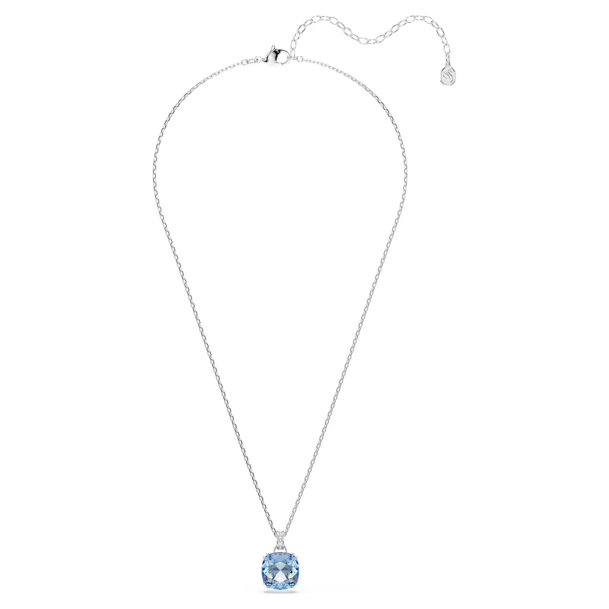 Swarovski Millenia Cushion cut, Blue, Rhodium plated Pendant