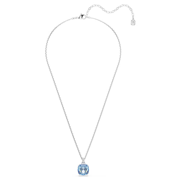 Swarovski Millenia Cushion cut, Blue, Rhodium plated Pendant