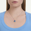 Swarovski Millenia Cushion cut, Blue, Rhodium plated Pendant