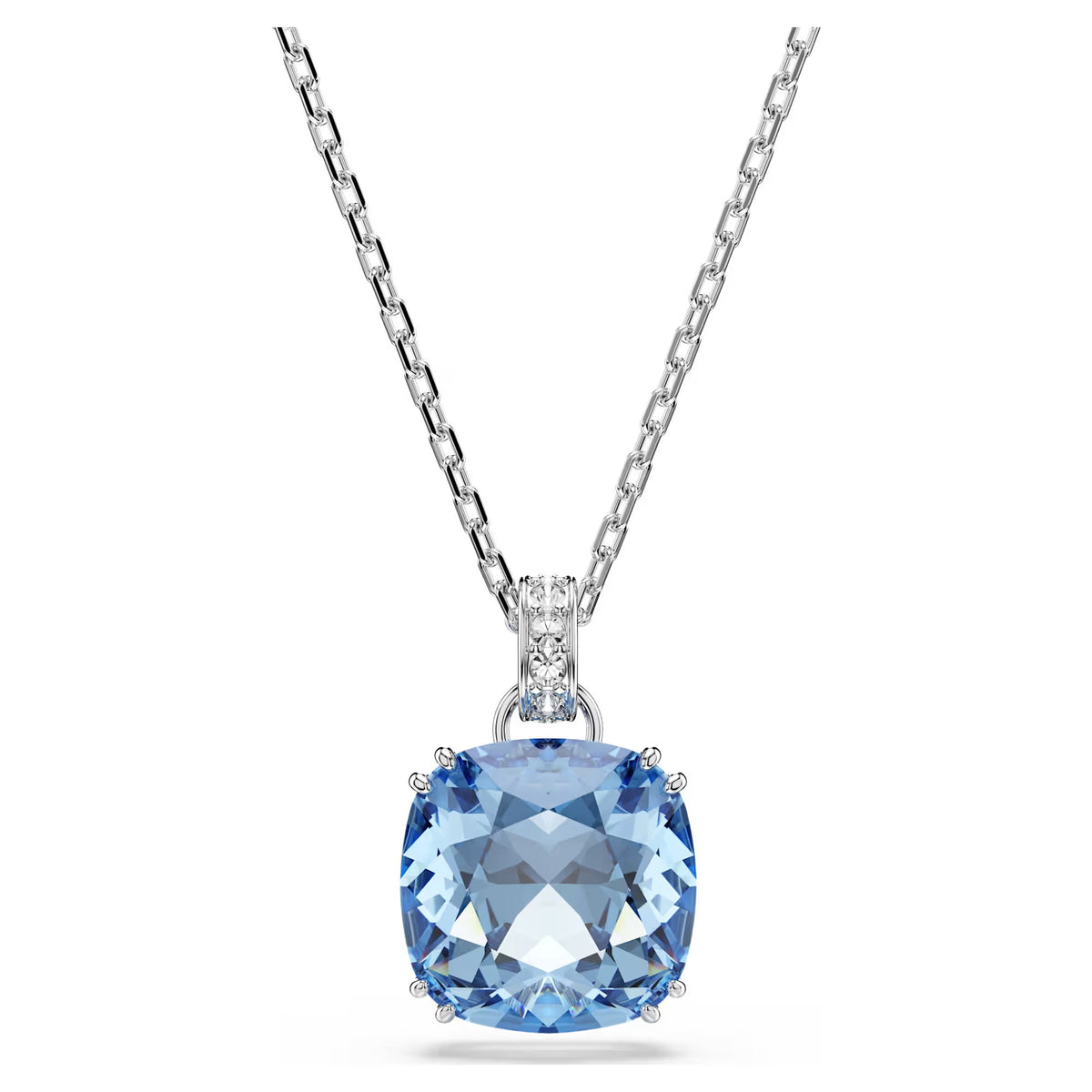 Swarovski Millenia Cushion cut, Blue, Rhodium plated Pendant