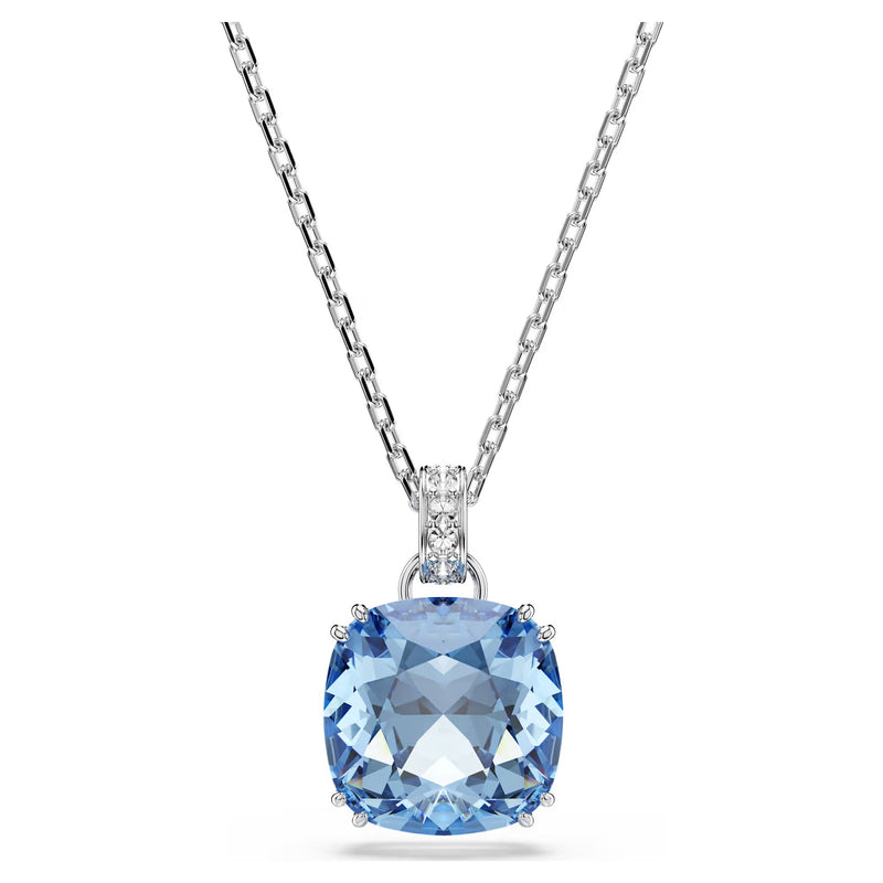 Swarovski Millenia Cushion cut, Blue, Rhodium plated Pendant