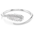 Swarovski Vienna Mixed cuts, Feather, White, Rhodium plated Bangle