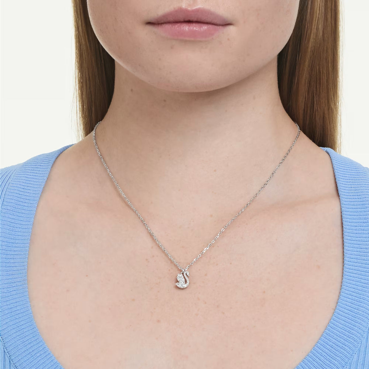 Swarovski Mixed cuts, Swan, White, Rhodium plated Pendant