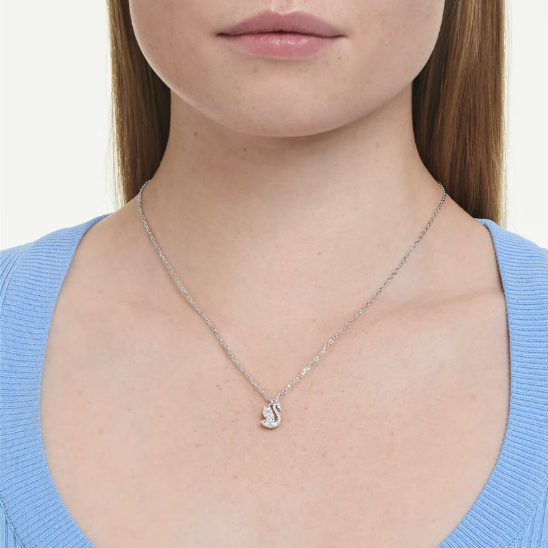 Swarovski Mixed cuts, Swan, White, Rhodium plated Pendant