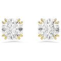 Swarovski Stilla Round cut, White, 18K gold finish Stud Earrings