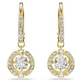 Swarovski Una Angelic Round cut, White, 18K gold finish Drop Earrings