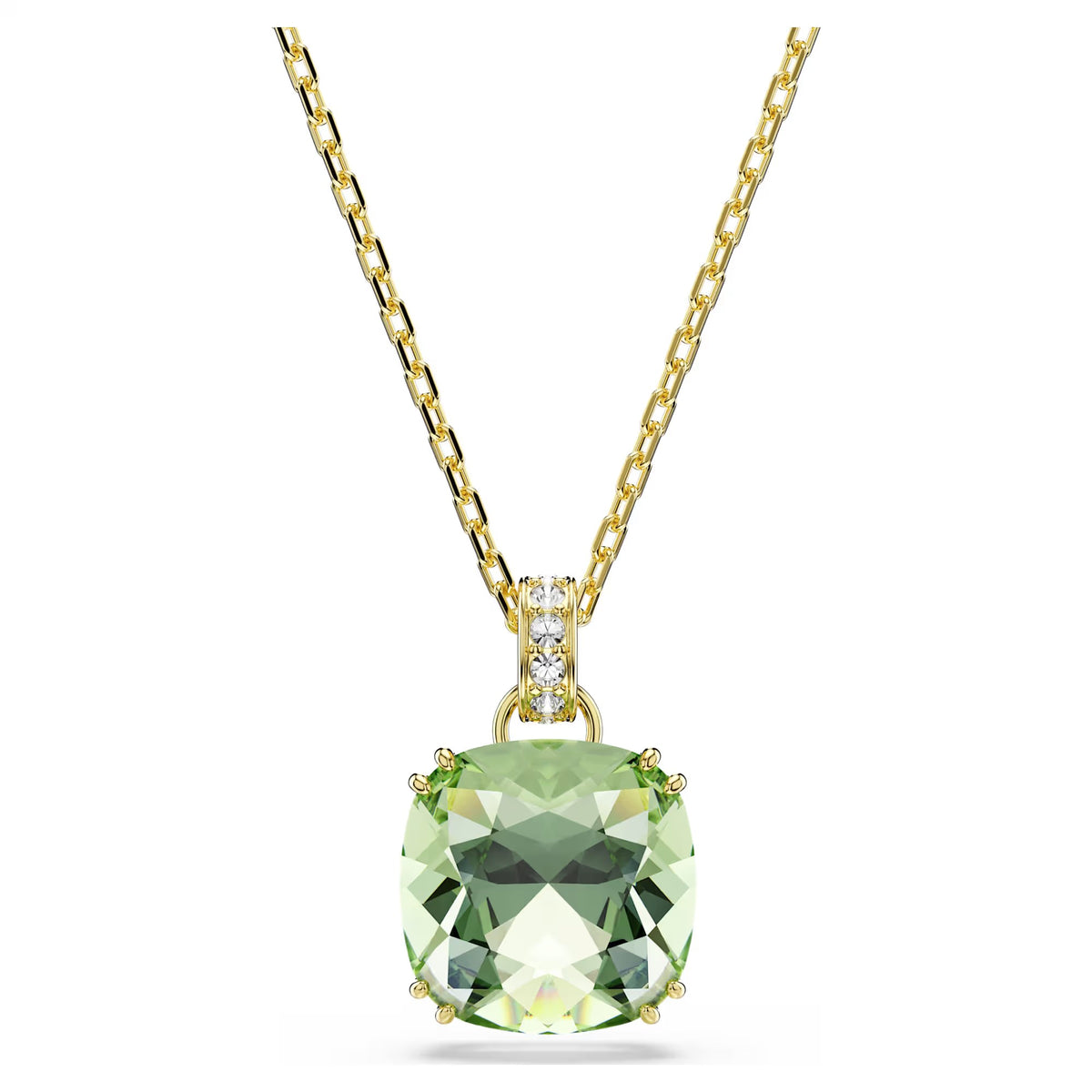 Swarovski Millenia Cushion cut, Green, 18K gold finish Pendant