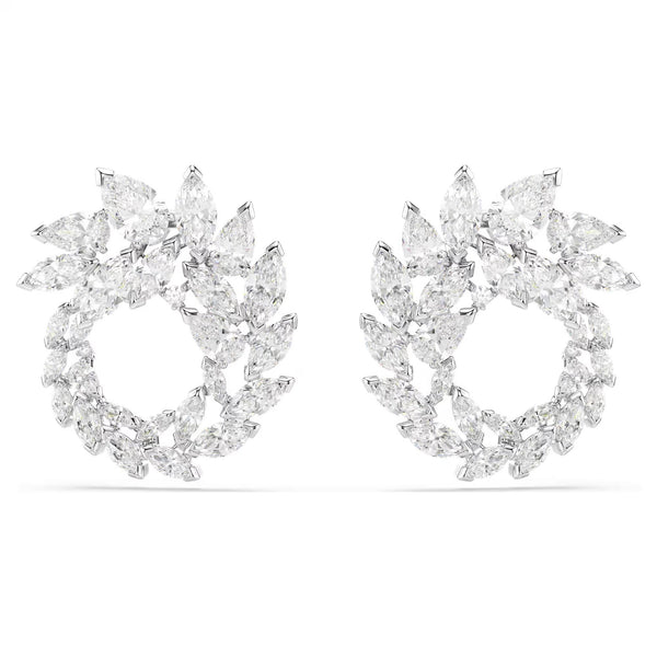 Swarovski Mesmera Marquise cut, White, Rhodium plated Hoop Earrings
