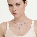 Swarovski Mesmera Mixed cuts, White, Rhodium plated Y Necklace