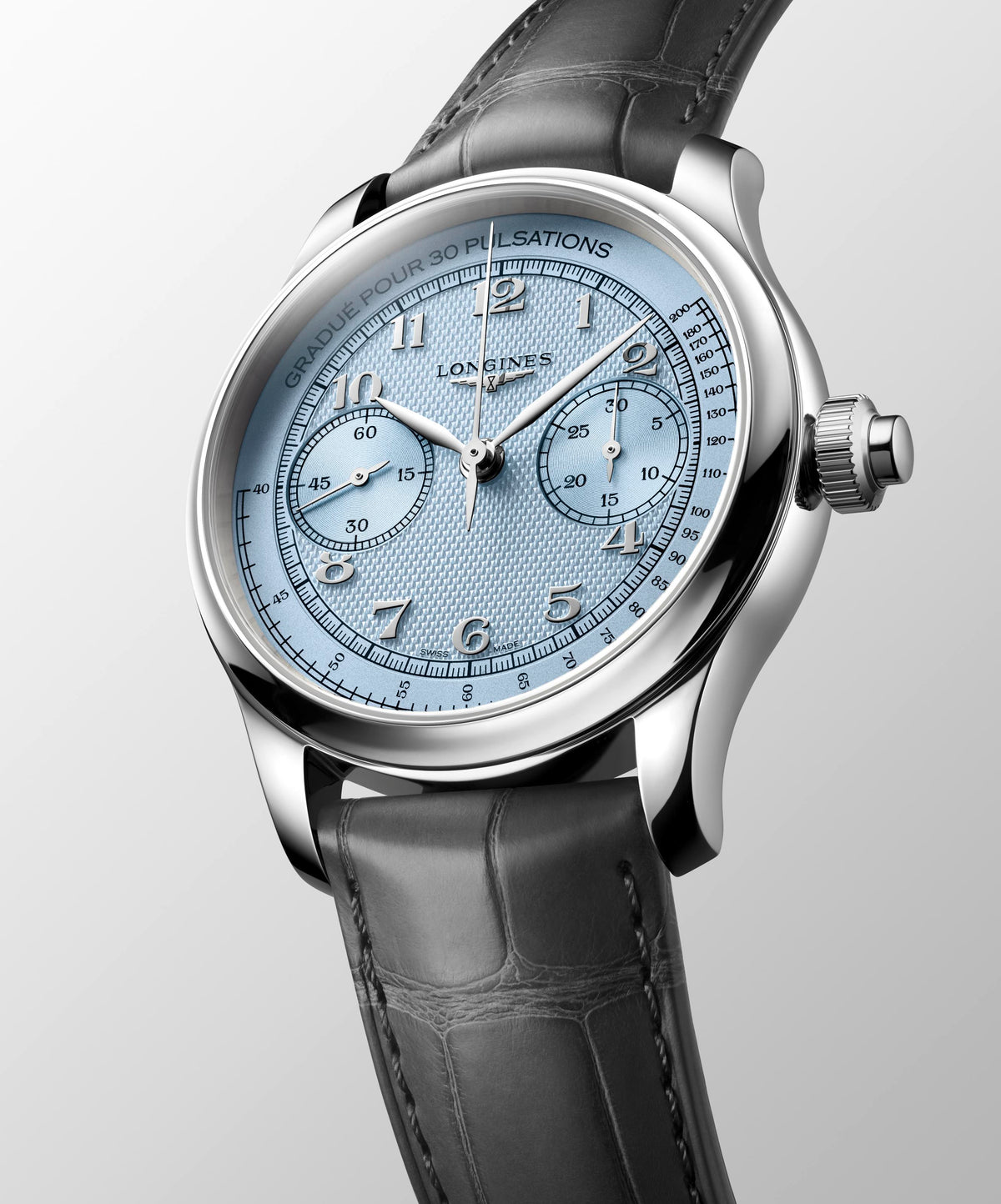 Longines Master Collection Chrono Monopusher Ice Blue 41mm Watch L2.960.4.93.2