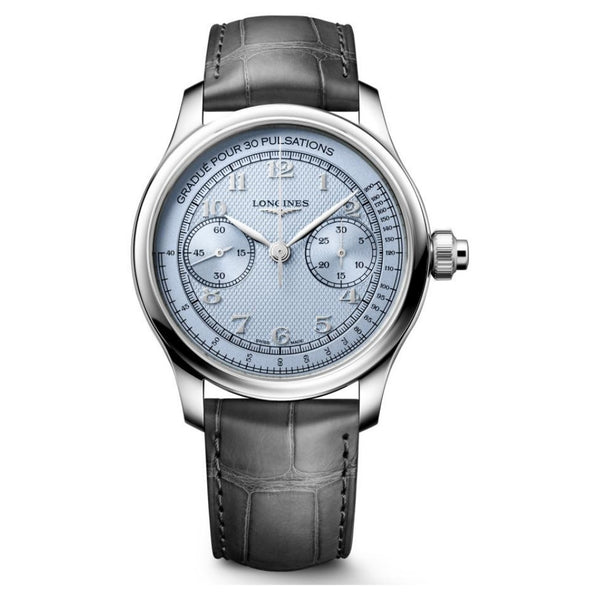 Longines Master Collection Chrono Monopusher Ice Blue 41mm Watch L2.960.4.93.2
