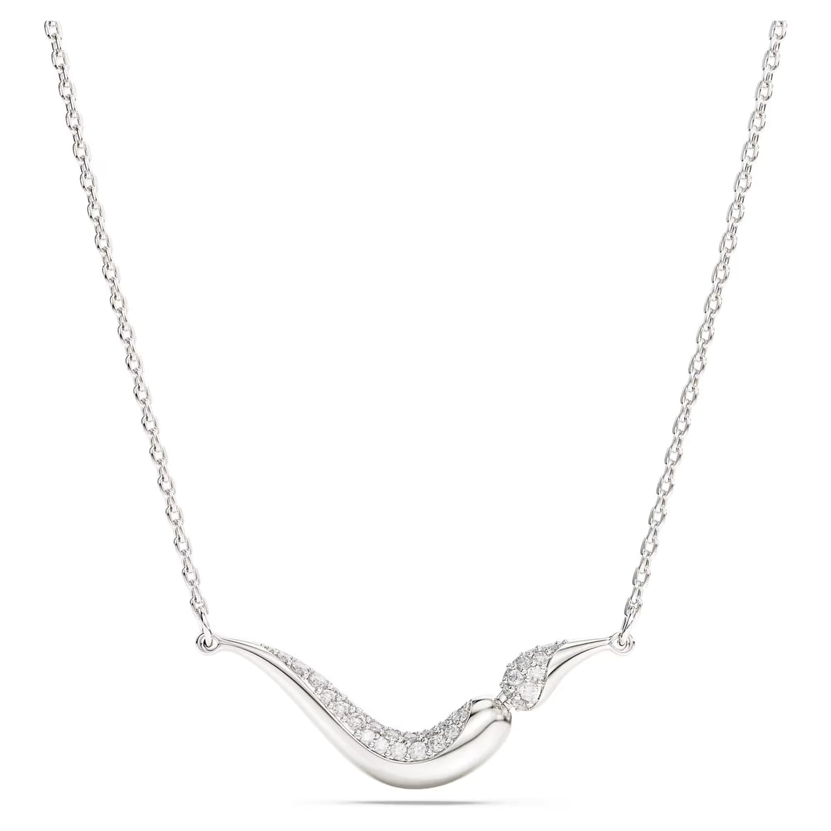Swarovski Classica Round cut, White, Sterling silver Necklace