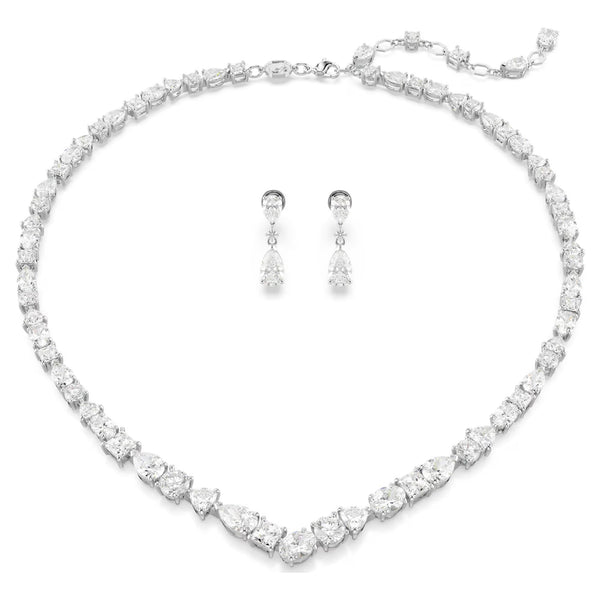 Swarovski Mesmera Mixed cuts, White, Rhodium plated Set