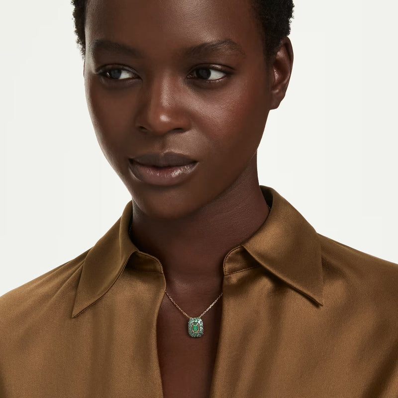 Swarovski Sublima Octagon cut, Green, 18K gold finish Pendant
