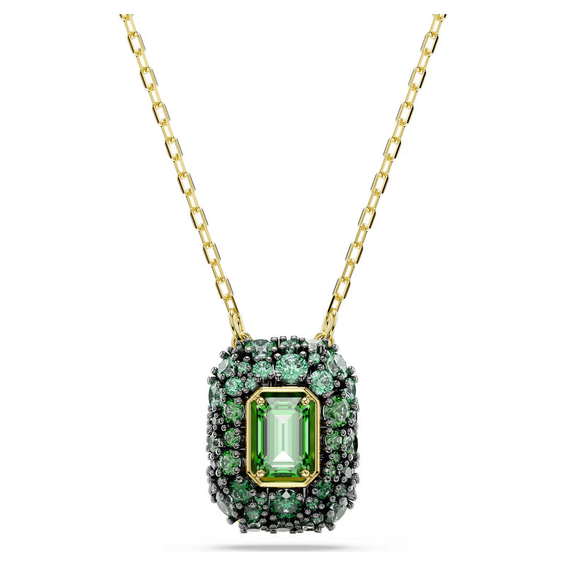 Swarovski Sublima Octagon cut, Green, 18K gold finish Pendant