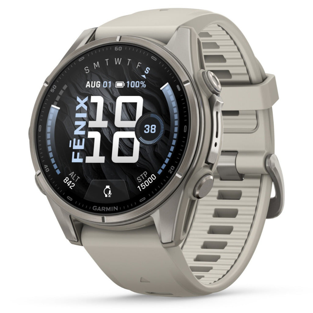 Garmin Fenix® 9 - 43mm, Titanium with Fog Grey Silicone Band Watch 010-04761-01