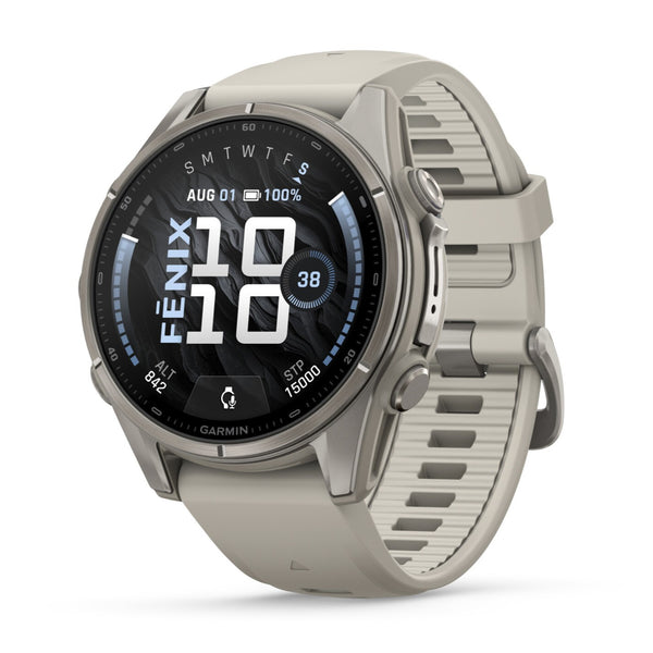 Garmin Fenix® 9 - 43mm, Titanium with Fog Grey Silicone Band Watch 010-04761-01