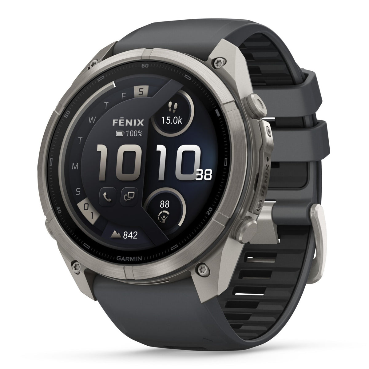 Garmin Fenix® 9 Pro - inReach®, 51mm, Titanium with Graphite/Black Silicone Band Watch 010-04337-21