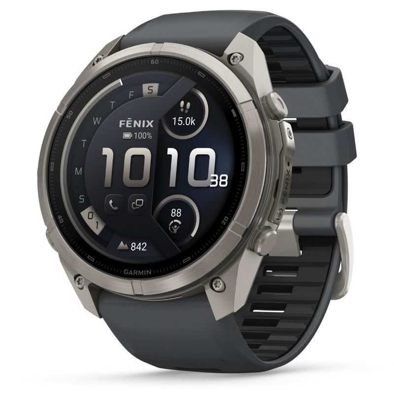 Garmin Fenix® 9 Pro - inReach®, 51mm, Titanium with Graphite/Black Silicone Band Watch 010-04337-21