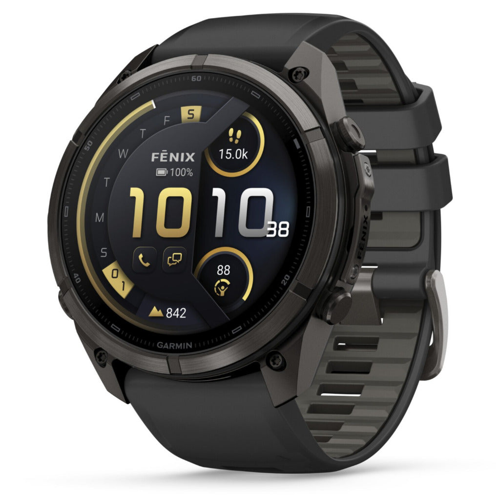 Garmin Fenix® 9 Pro - inReach®, 51mm, Carbon Gray DLC Titanium with Black/Pebble Grey Silicone Band Watch 010-04337-11