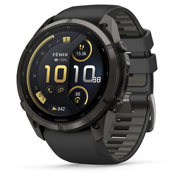 Garmin Fenix® 9 Pro - inReach®, 51mm, Carbon Gray DLC Titanium with Black/Pebble Grey Silicone Band Watch 010-04337-11