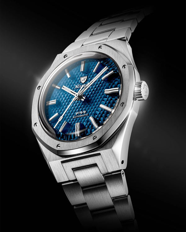 Nivada Grenchen F77 Blue MK2 No Date 38mm Stainless Steel Watch 68045A77