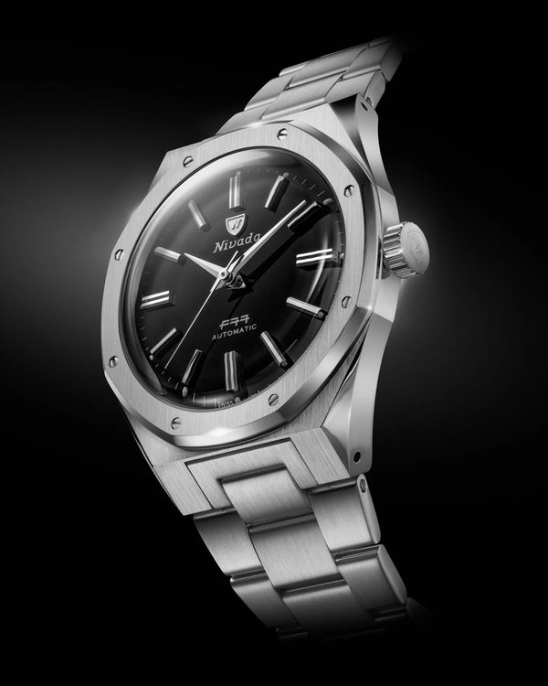 Nivada Grenchen F77 Dark Onyx MK2 38mm Watch 68035A77
