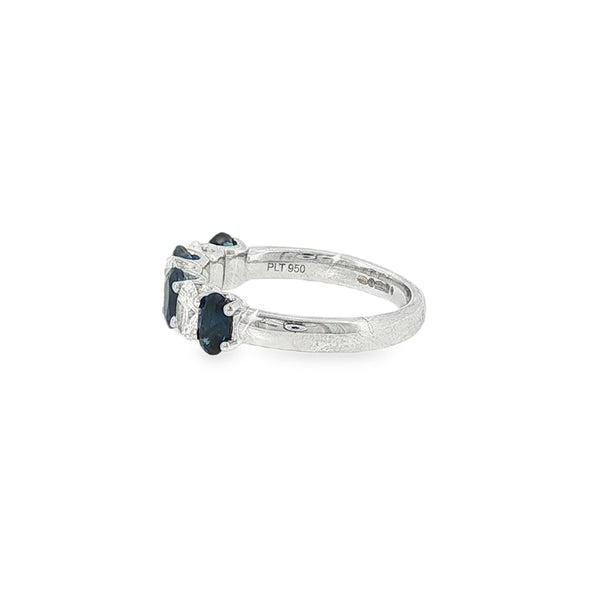 Sapphire & Diamond Oval Cut Platinum Eternity Ring