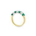 Emerald & Diamond Oval Cut 18ct Yellow Gold & Platinum Eternity Ring