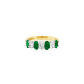 Emerald & Diamond Oval Cut 18ct Yellow Gold & Platinum Eternity Ring