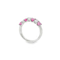 Pink Sapphire & Diamond Oval Cut Platinum Eternity Ring