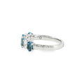 Aquamarine & Diamond Oval Cut Platinum Eternity Ring