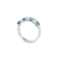 Aquamarine & Diamond Oval Cut Platinum Eternity Ring