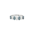 Aquamarine & Diamond Oval Cut Platinum Eternity Ring