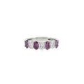 Purple Sapphire & Diamond Oval Cut Platinum Eternity Ring