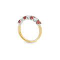 Orange Sapphire & Diamond Oval Cut 18ct Yellow Gold & Platinum Eternity Ring