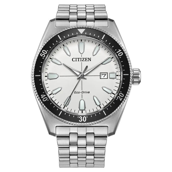 Citizen Eco-Drive Sport, 43mm White Dial Stainless Steel Watch AW1911-53A