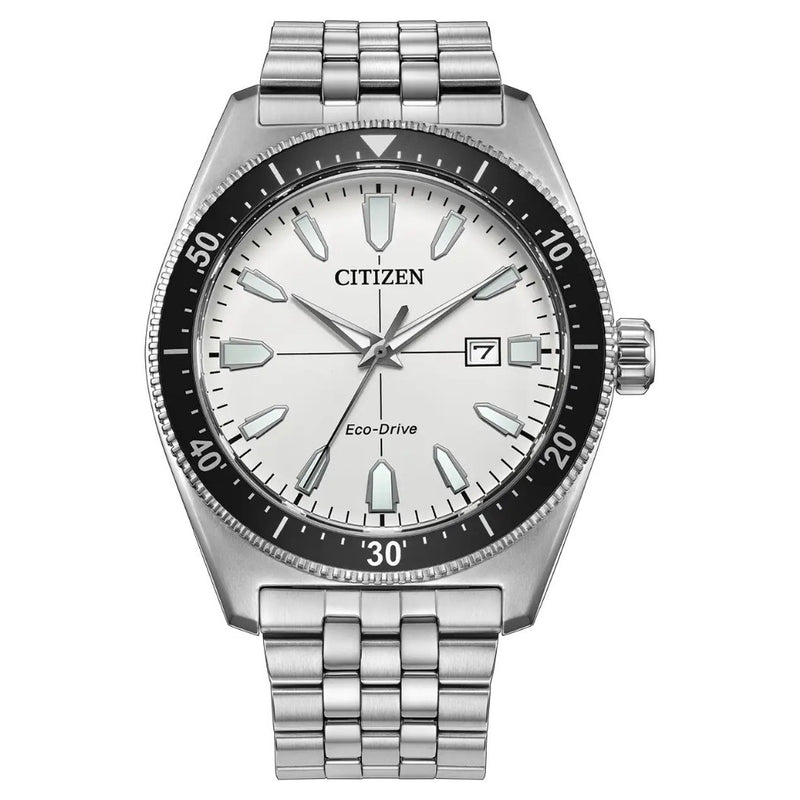 Citizen Eco-Drive Sport, 43mm White Dial Stainless Steel Watch AW1911-53A